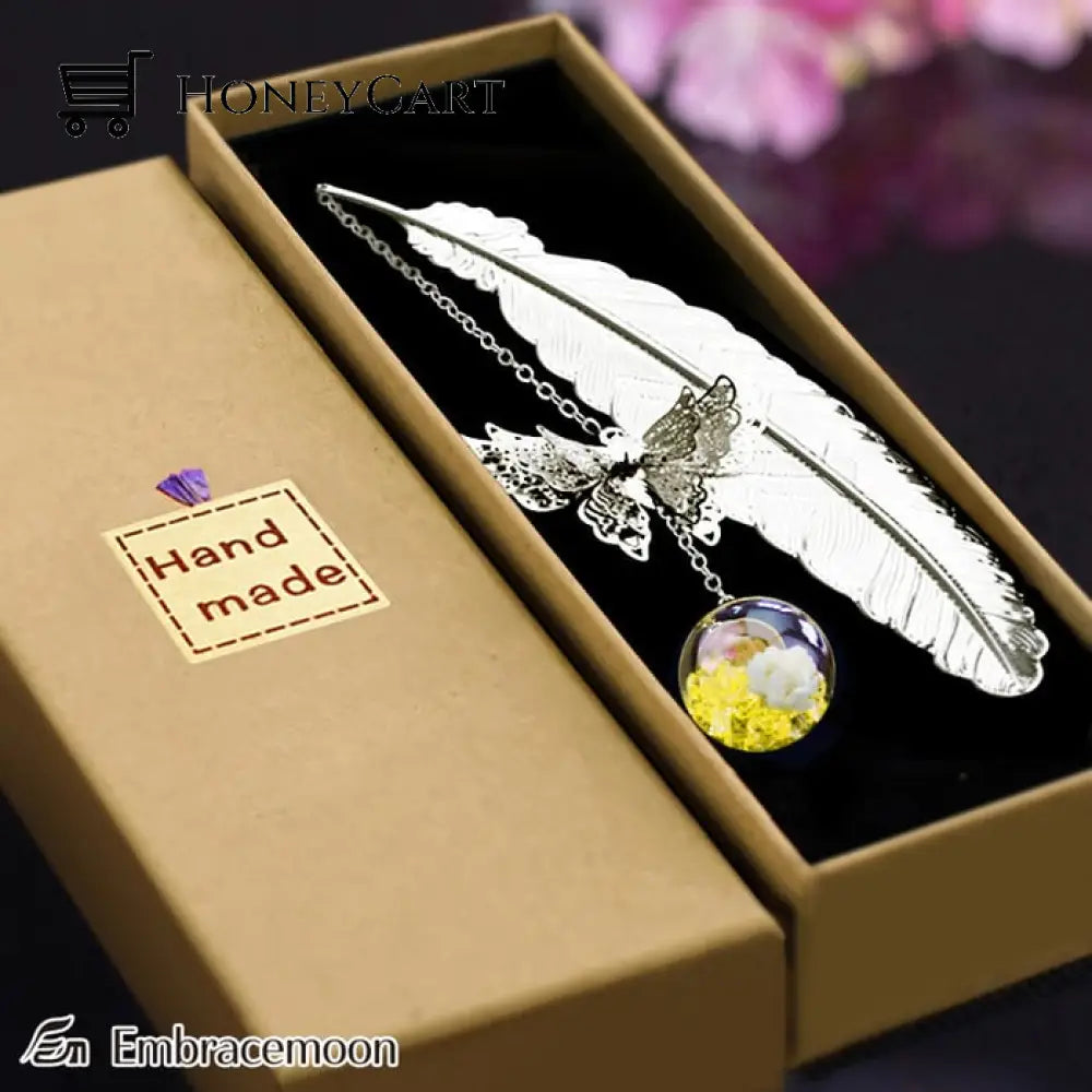 Last Day Promotion 49% Off - Angels Feather Metal Bookmark ( Send Brown Paper Gift Box Today) Silver