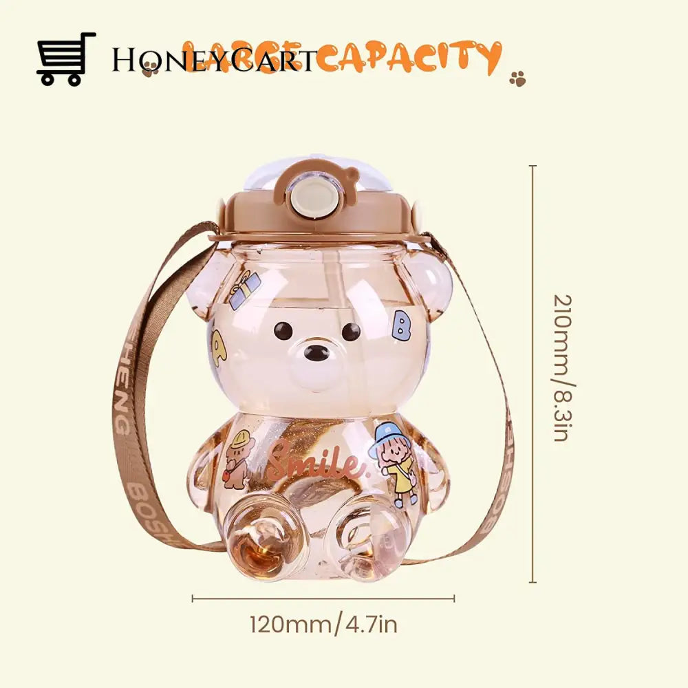 Leak-Proof Bear Water Bottle For Girls Sports & Outdoors