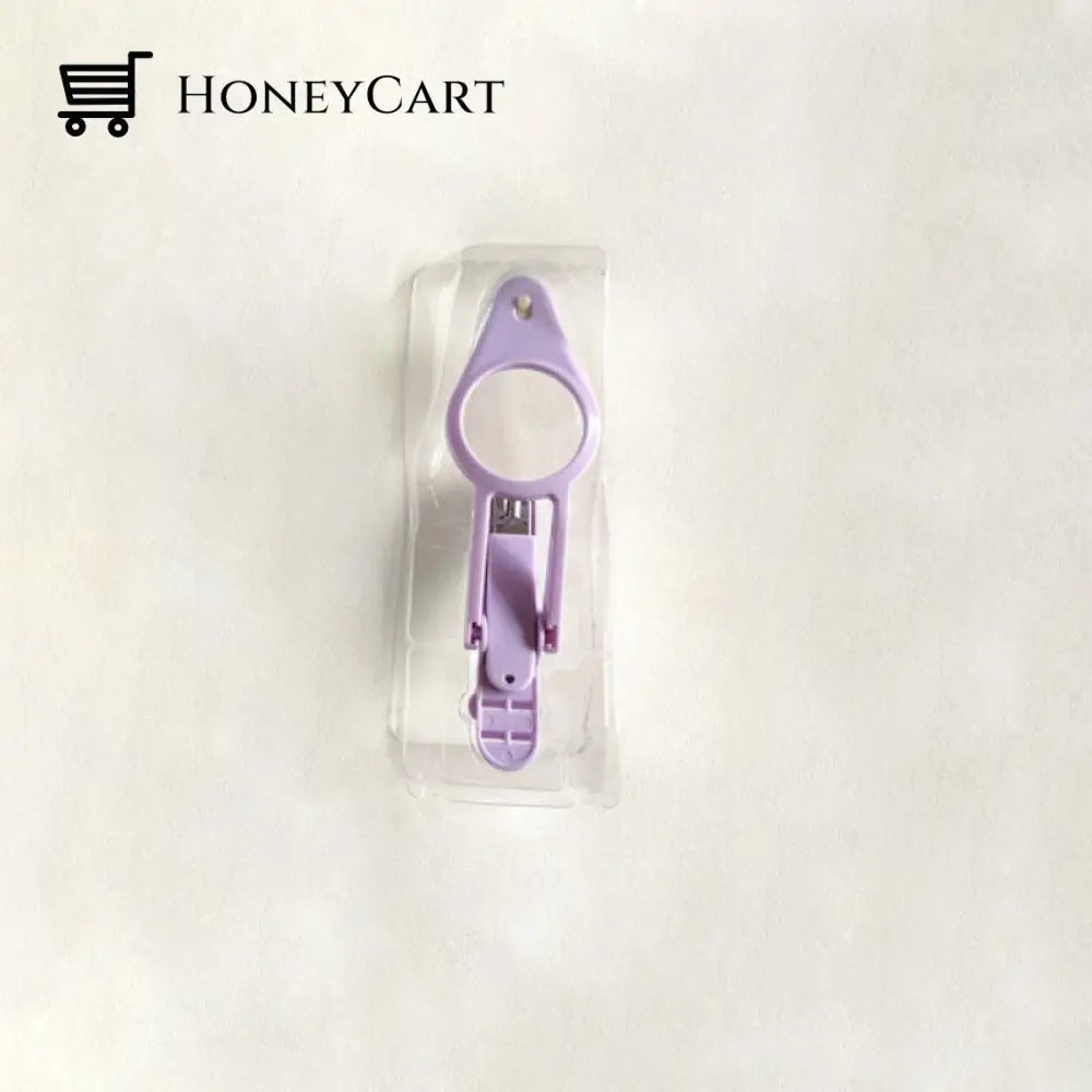 Led Lamp Professional Nail Scissors Double Bracket Purple