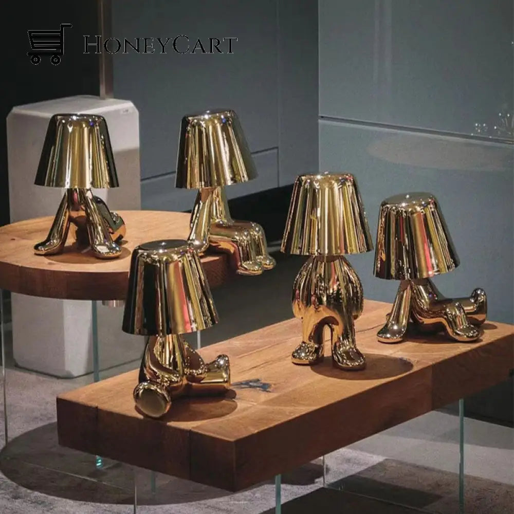 Led Little Golden Man Table Lamp