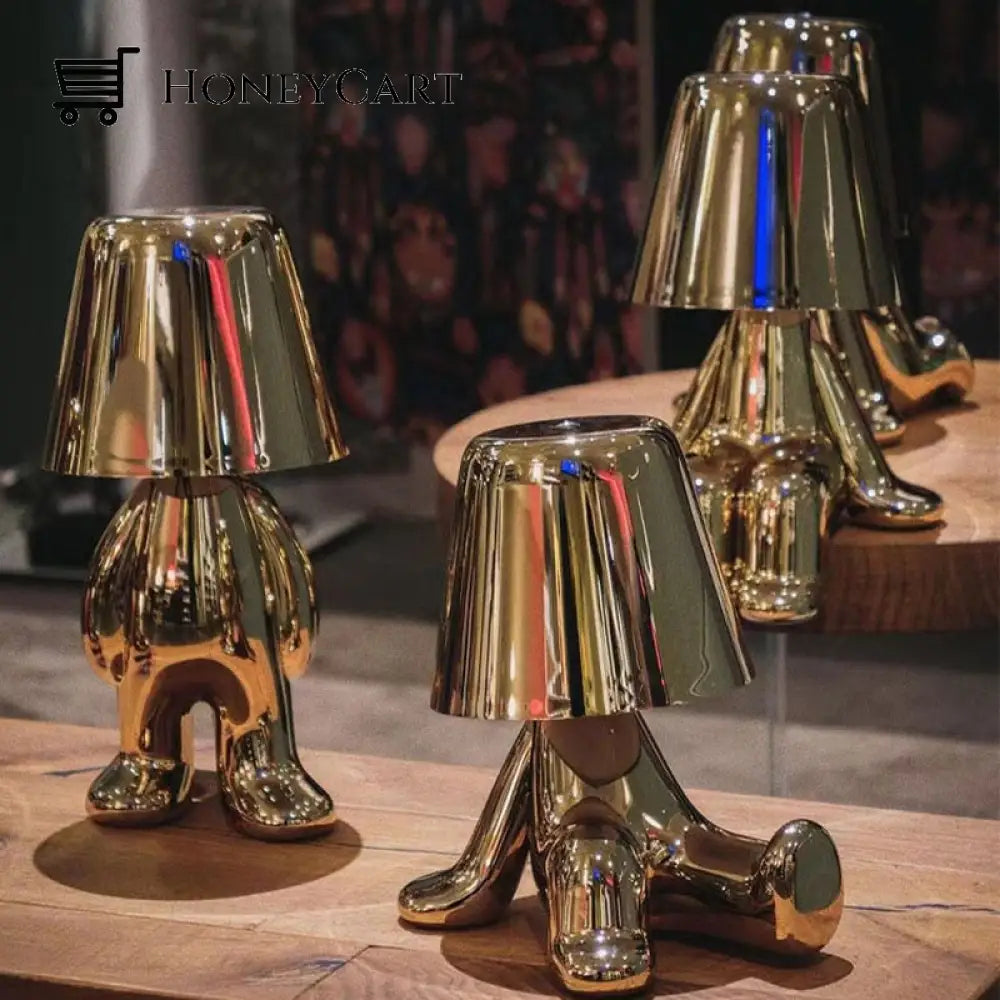 Led Little Golden Man Table Lamp