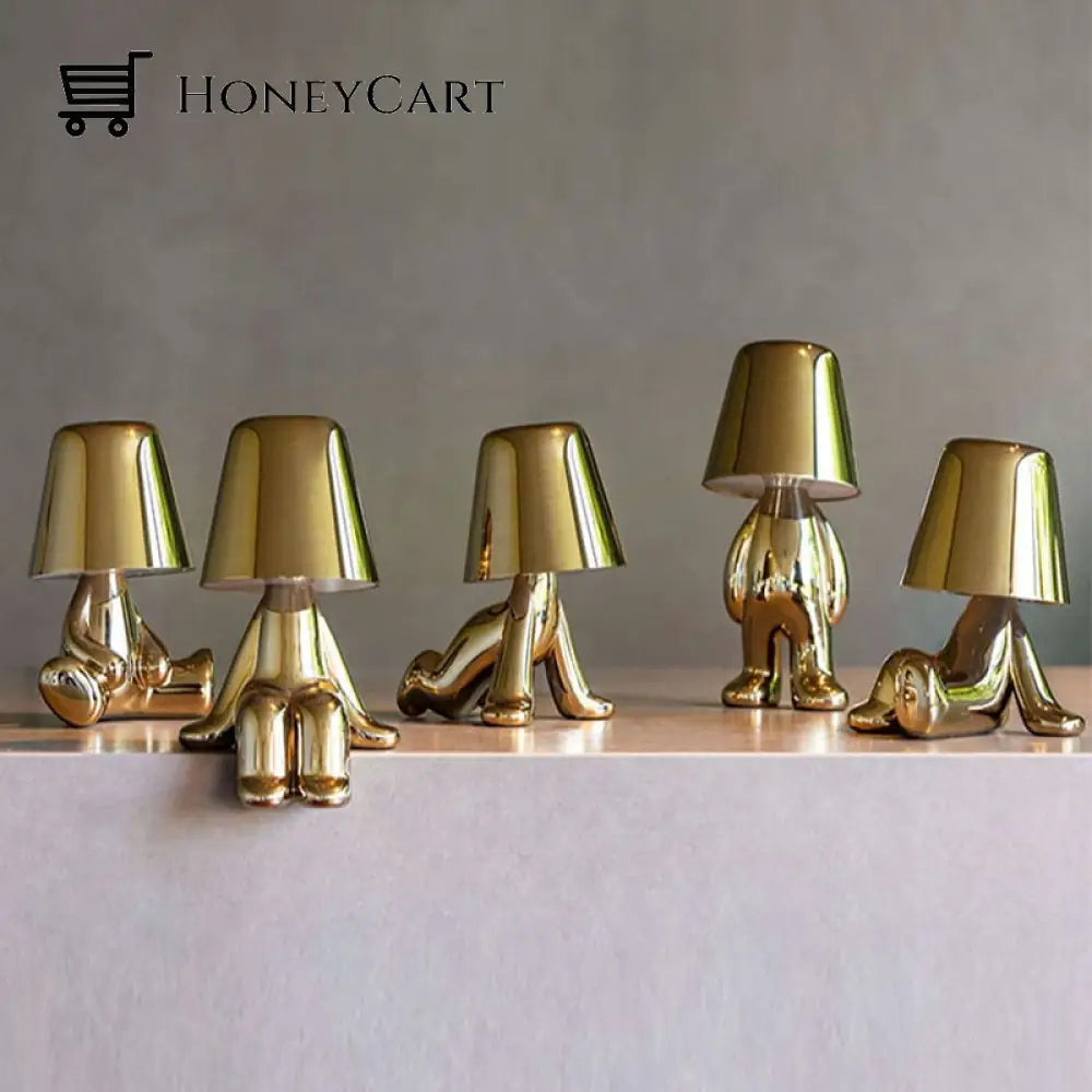 Led Little Golden Man Table Lamp