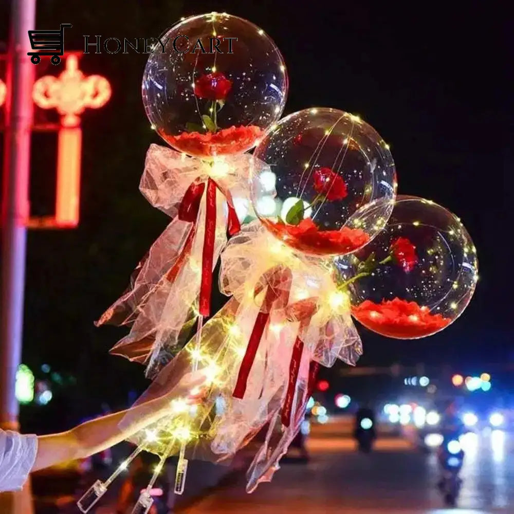 Led Luminous Balloon Rose Bouquet
