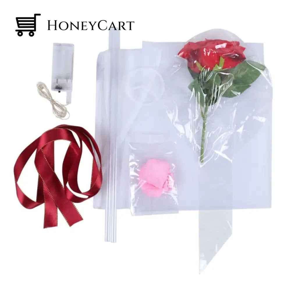 Led Luminous Balloon Rose Bouquet White