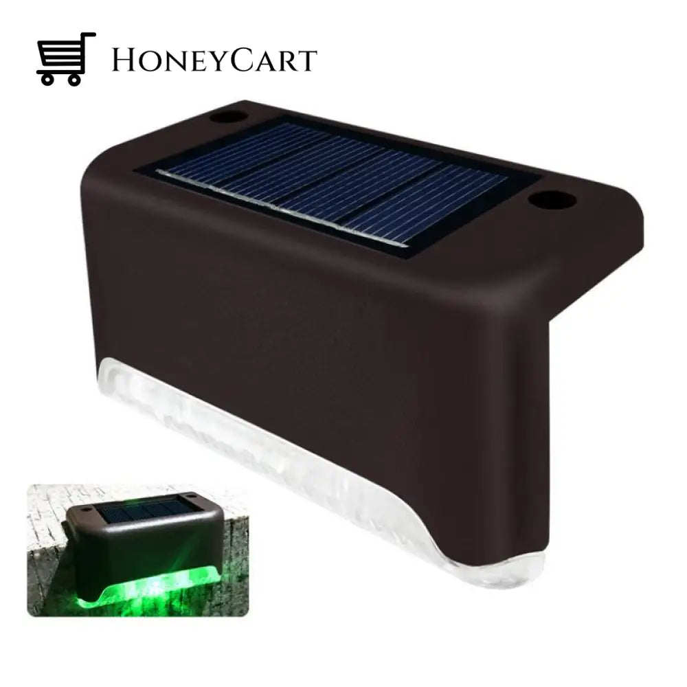 Led Solar Lamp Path Staircase Outdoor Waterproof Wall Light Brown / Colorful