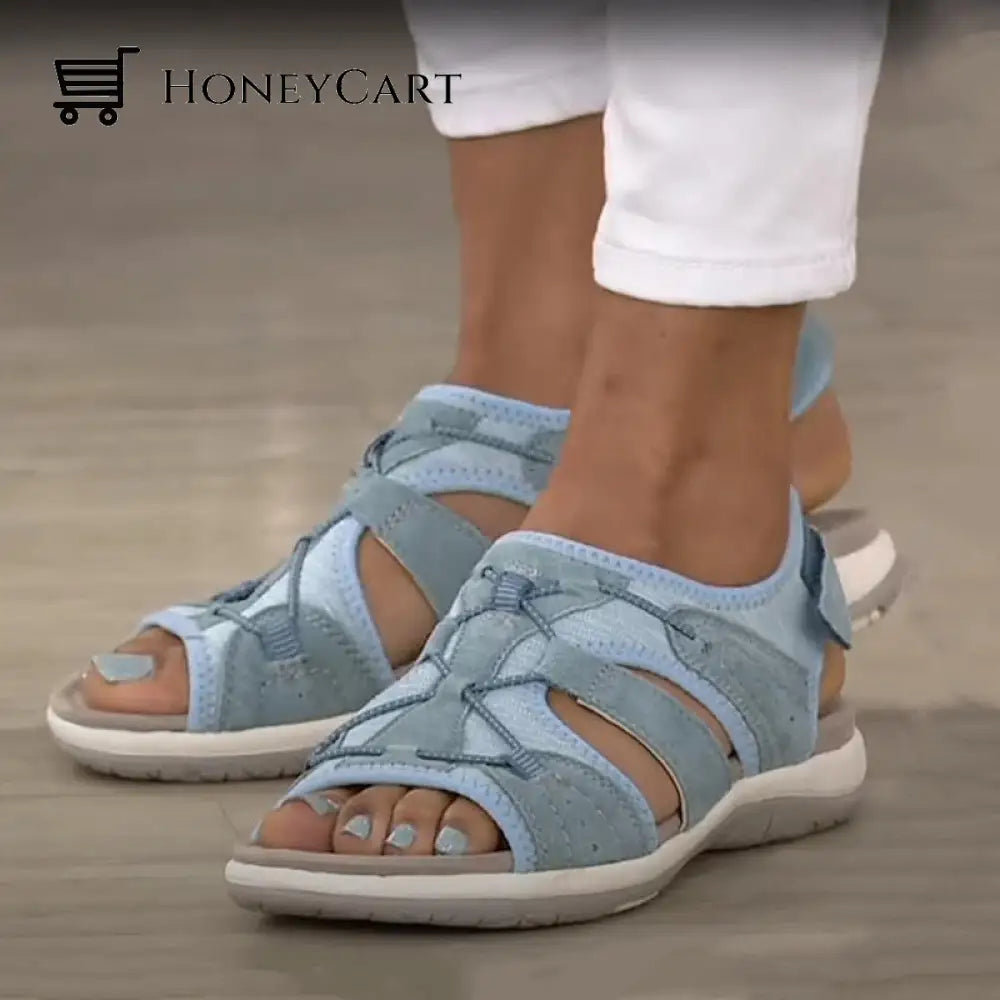 Lightweight Comfy Arch Support Orthopedic Women Sandals Light Blue / 35