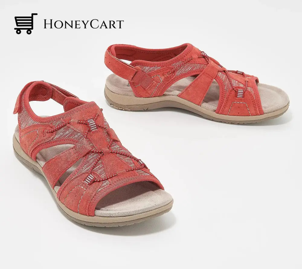 Lightweight Comfy Arch Support Orthopedic Women Sandals Red / 35
