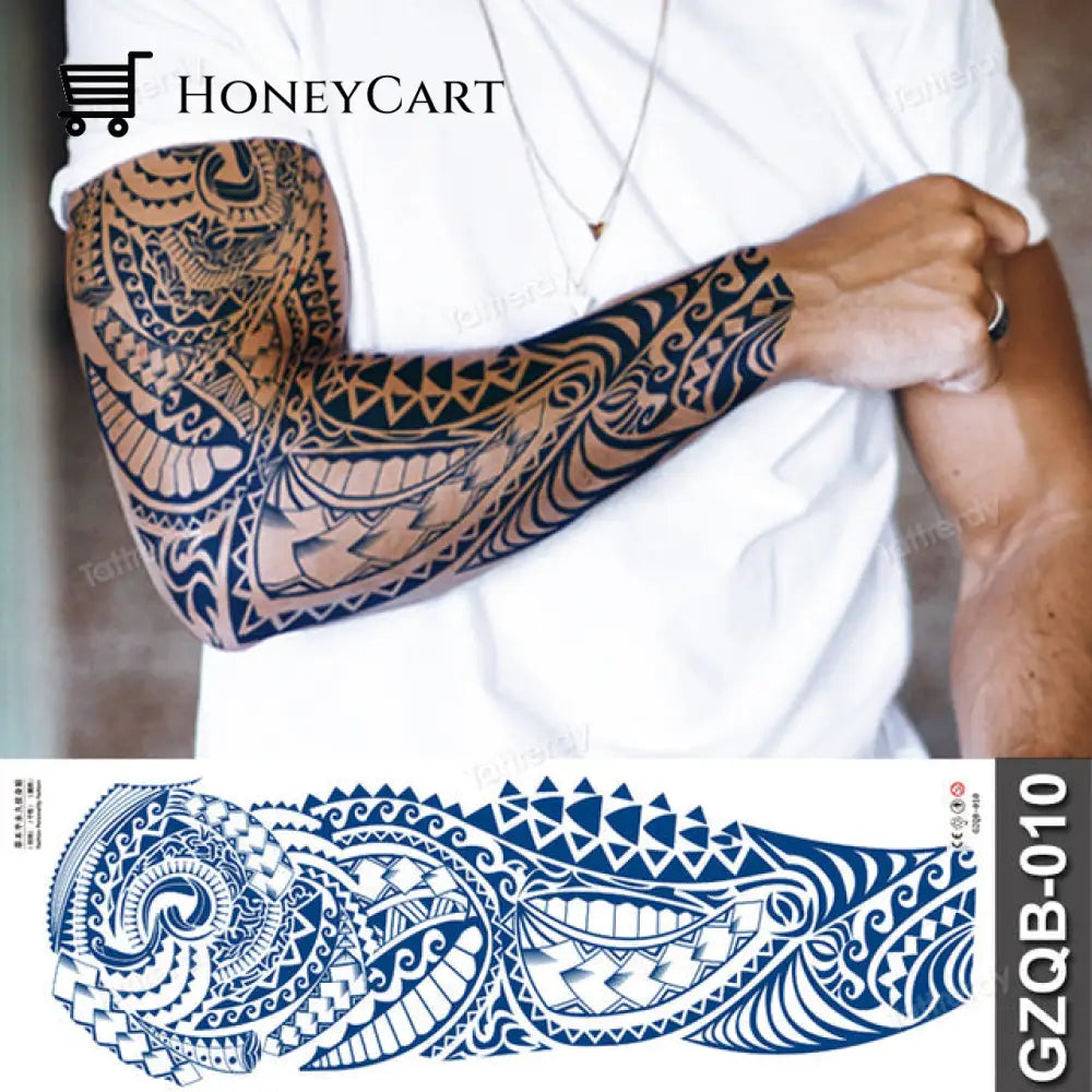 Long Lasting Full Arm Sleeve Tattoo Sticker Gzqb10 Temporary Tattoos