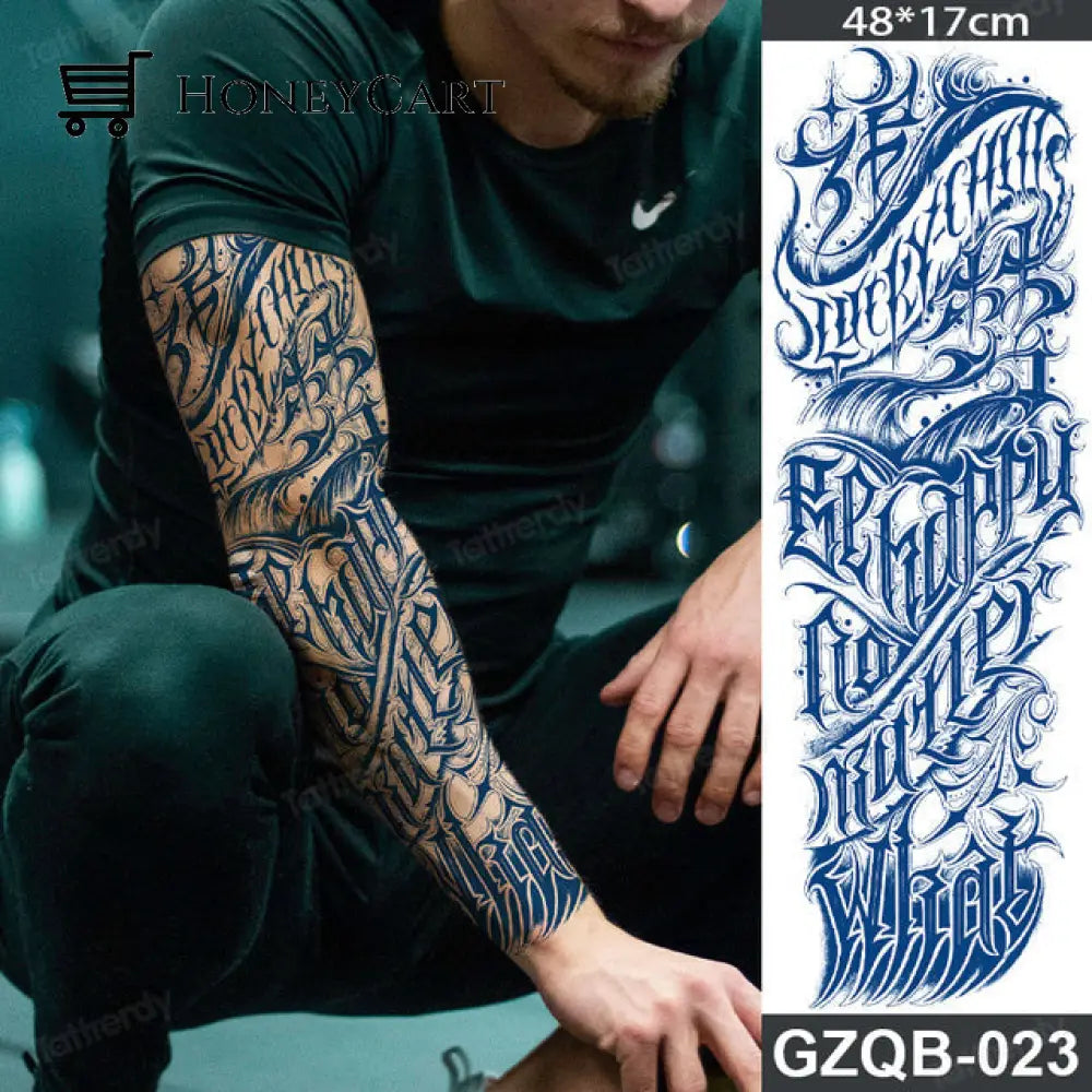 Long Lasting Full Arm Sleeve Tattoo Sticker Gzqb23 Temporary Tattoos