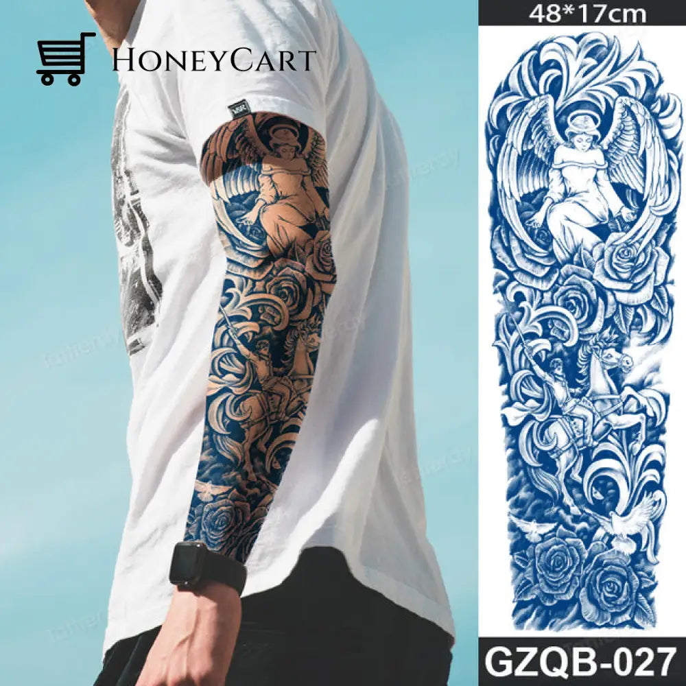 Long Lasting Full Arm Sleeve Tattoo Sticker Gzqb27 Temporary Tattoos