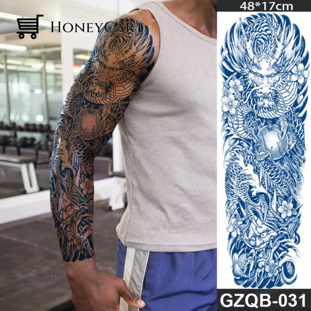 Long Lasting Full Arm Sleeve Tattoo Sticker Gzqb31 Temporary Tattoos