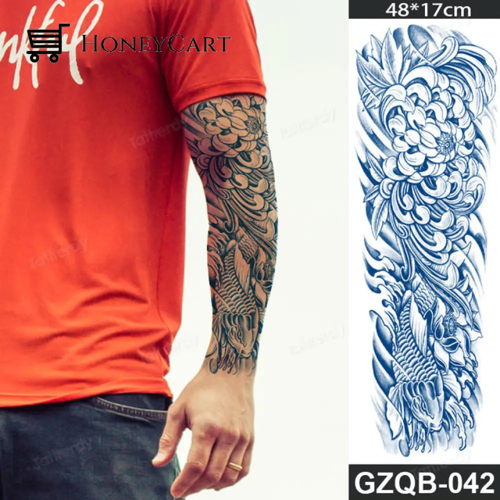 Long Lasting Full Arm Sleeve Tattoo Sticker Gzqb42 Temporary Tattoos