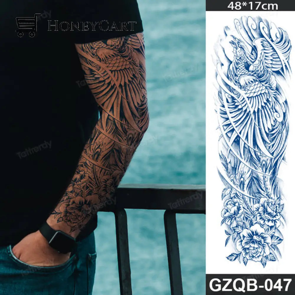 Long Lasting Full Arm Sleeve Tattoo Sticker Gzqb47 Temporary Tattoos