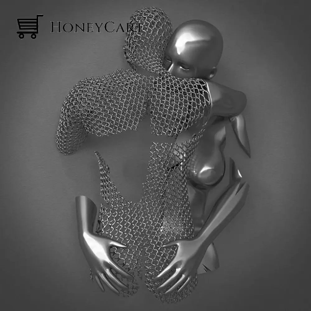 Love Heart Art Wall Painting Hug / Silver 30*30Cm 11.81*11.81In