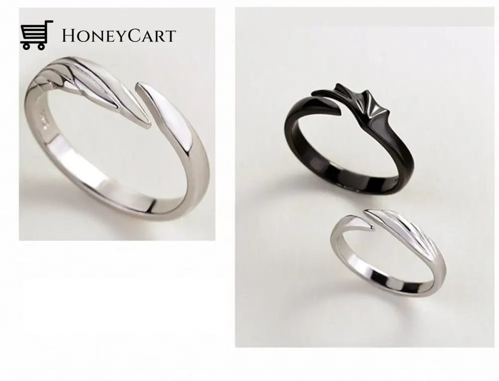 Love Style Xiii Sterling Silver Angel And Devil Couple Rings