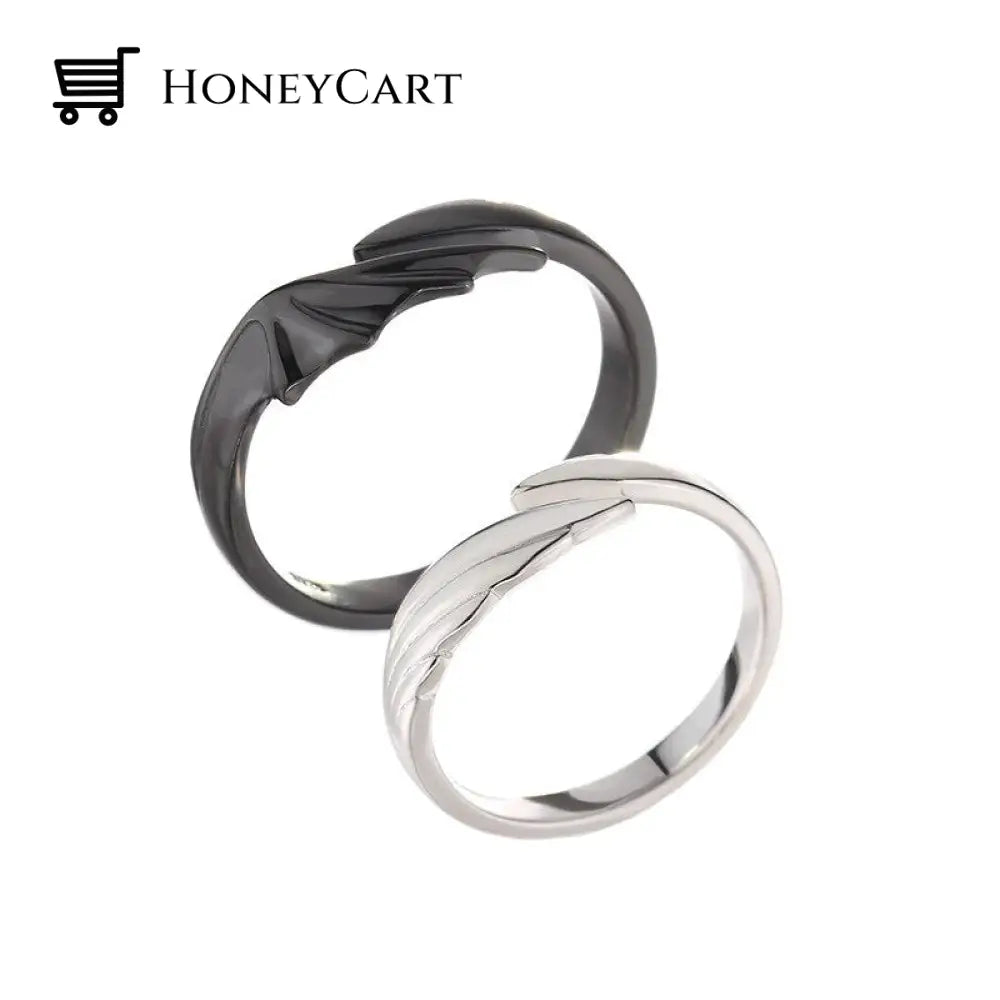 Love Style Xiii Sterling Silver Angel And Devil Couple Rings