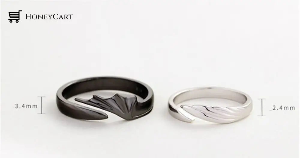 Love Style Xiii Sterling Silver Angel And Devil Couple Rings