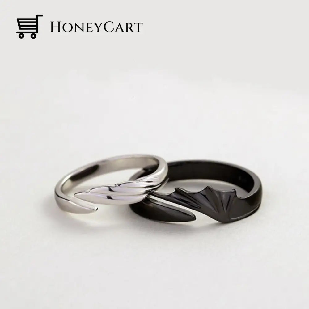 Love Style Xiii Sterling Silver Angel And Devil Couple Rings