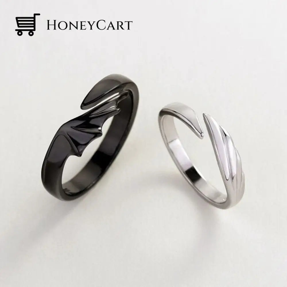 Love Style Xiii Sterling Silver Angel And Devil Couple Rings