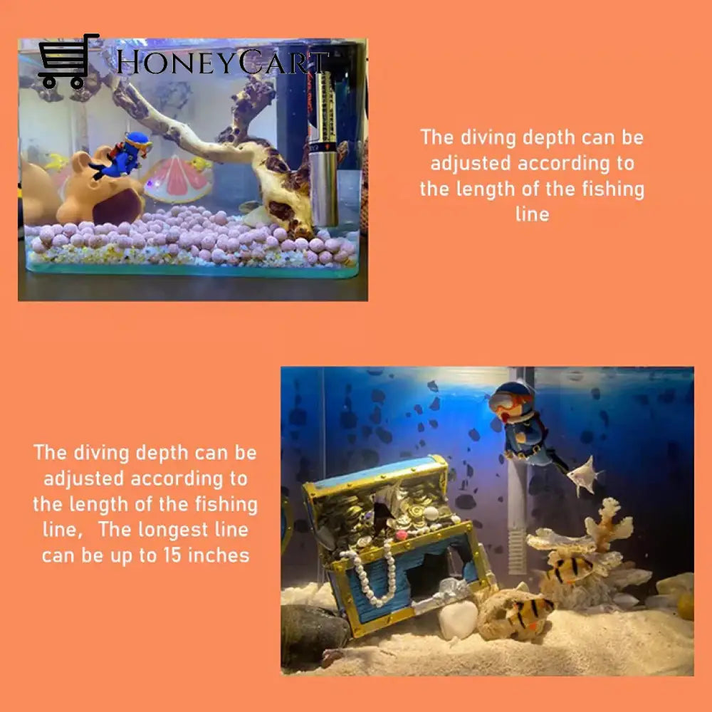 Lovely Diver Fish Tank Decorations Tool