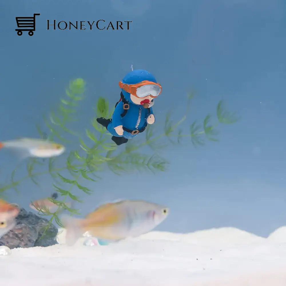Lovely Diver Fish Tank Decorations Tool