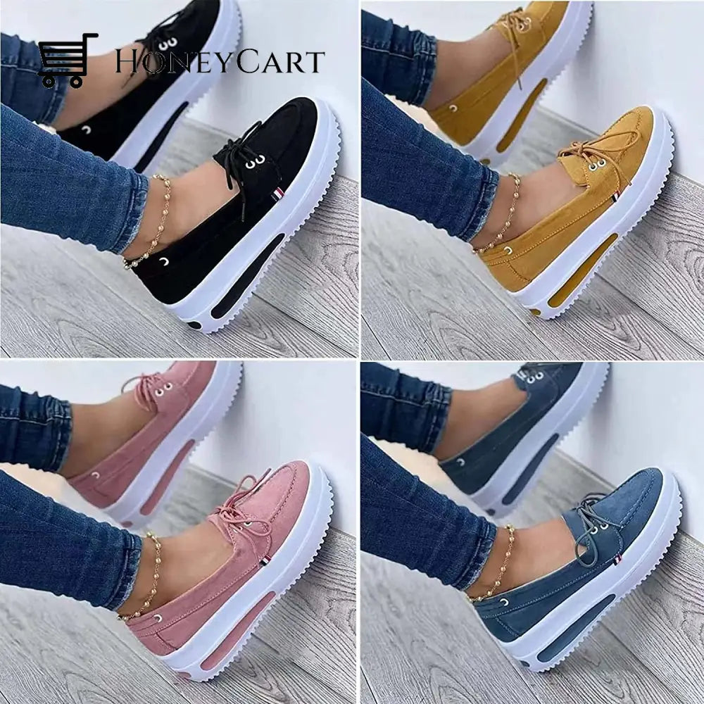 Low Top Sneaker Lace-Up Womens Thick Bottom Canvas Shoes Ltt-Shoes