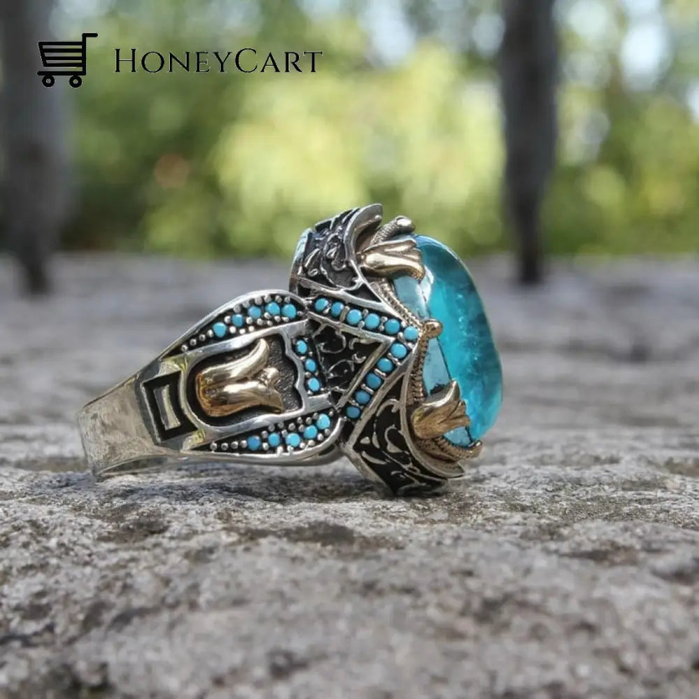 Luxury Sapphire Silver Ring
