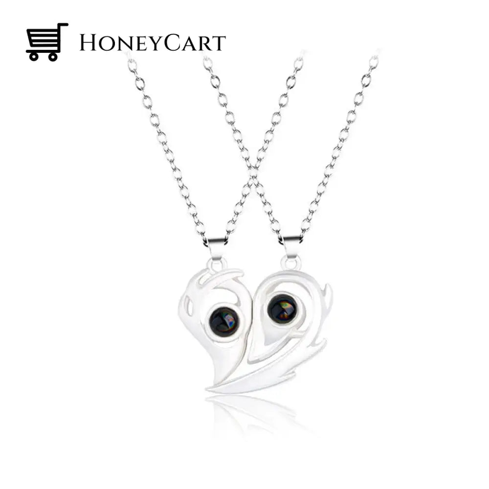 Magnetic Abstract Heart Couples Necklace Nc21Y0455-2 Necklaces