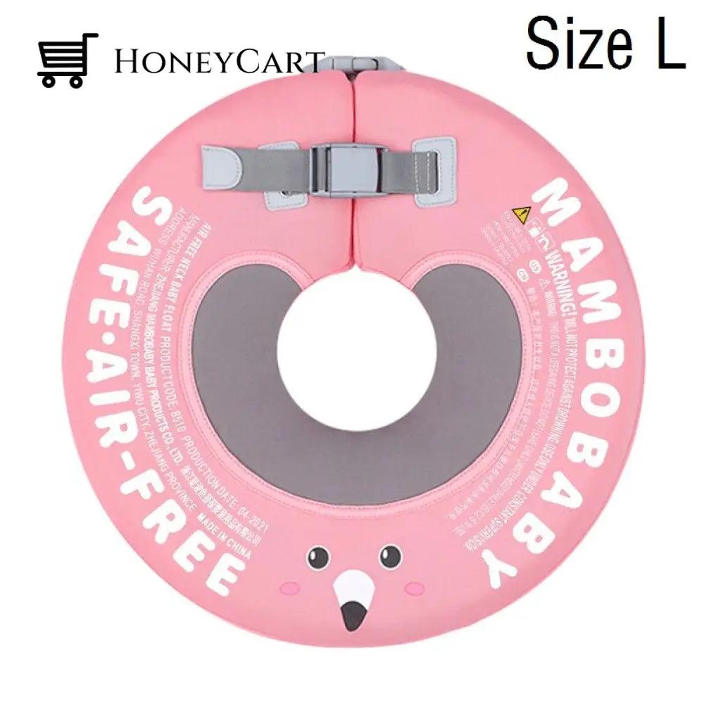 Mambo None Inflatable Safety Baby Swimming Float Ring 3D Cover L Pink Child Aids