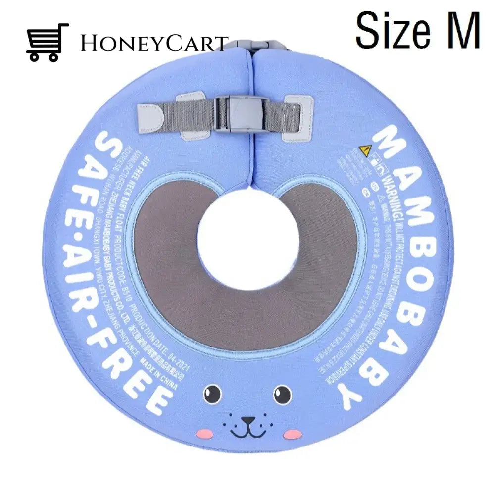 Mambo None Inflatable Safety Baby Swimming Float Ring 3D Cover M Blue Child Aids