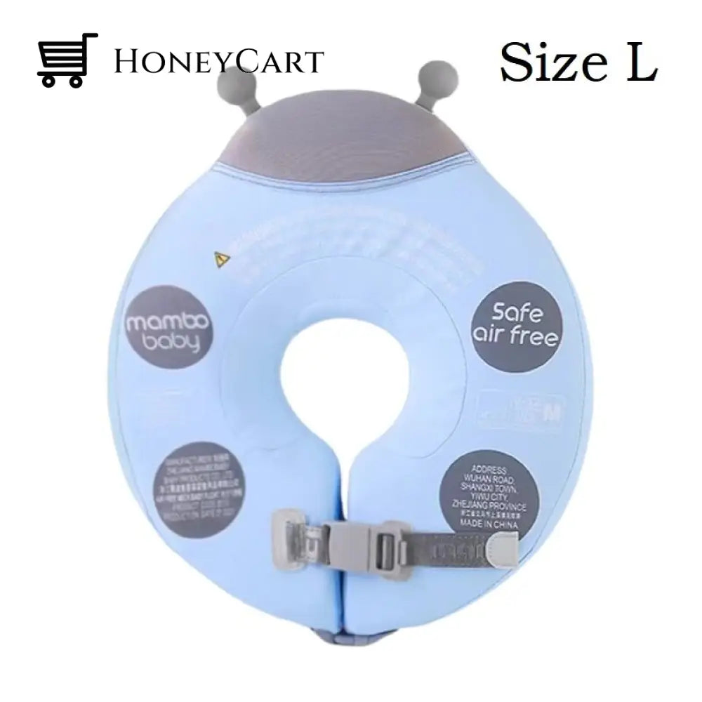 Mambo None Inflatable Safety Baby Swimming Float Ring Pu Ladybug Blue L Child Aids