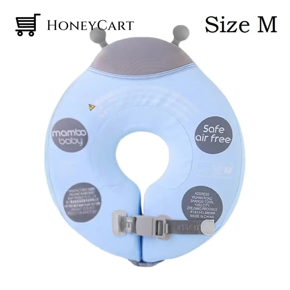 Mambo None Inflatable Safety Baby Swimming Float Ring Pu Ladybug Blue M Child Aids