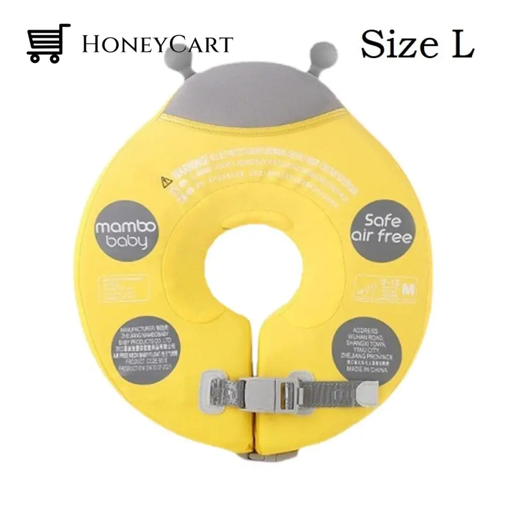 Mambo None Inflatable Safety Baby Swimming Float Ring Pu Ladybug Yellow L Child Aids