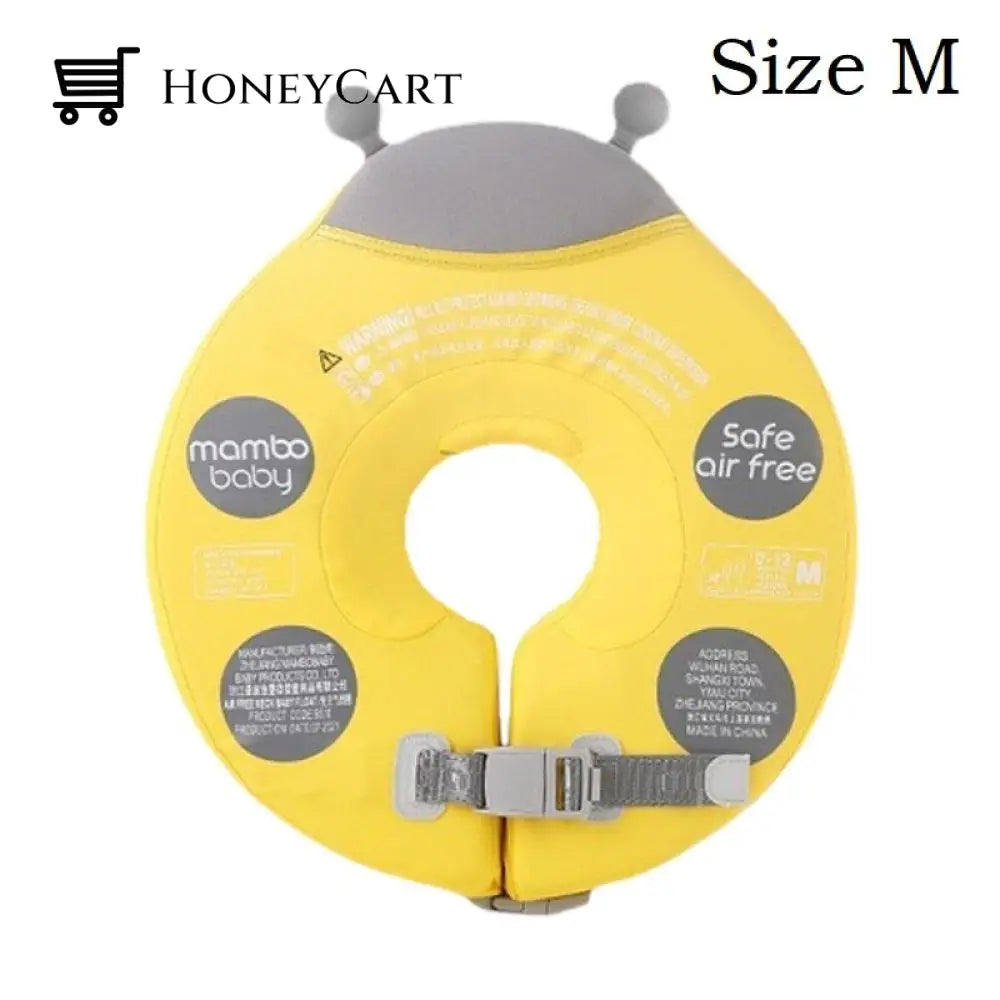 Mambo None Inflatable Safety Baby Swimming Float Ring Pu Ladybug Yellow M Child Aids