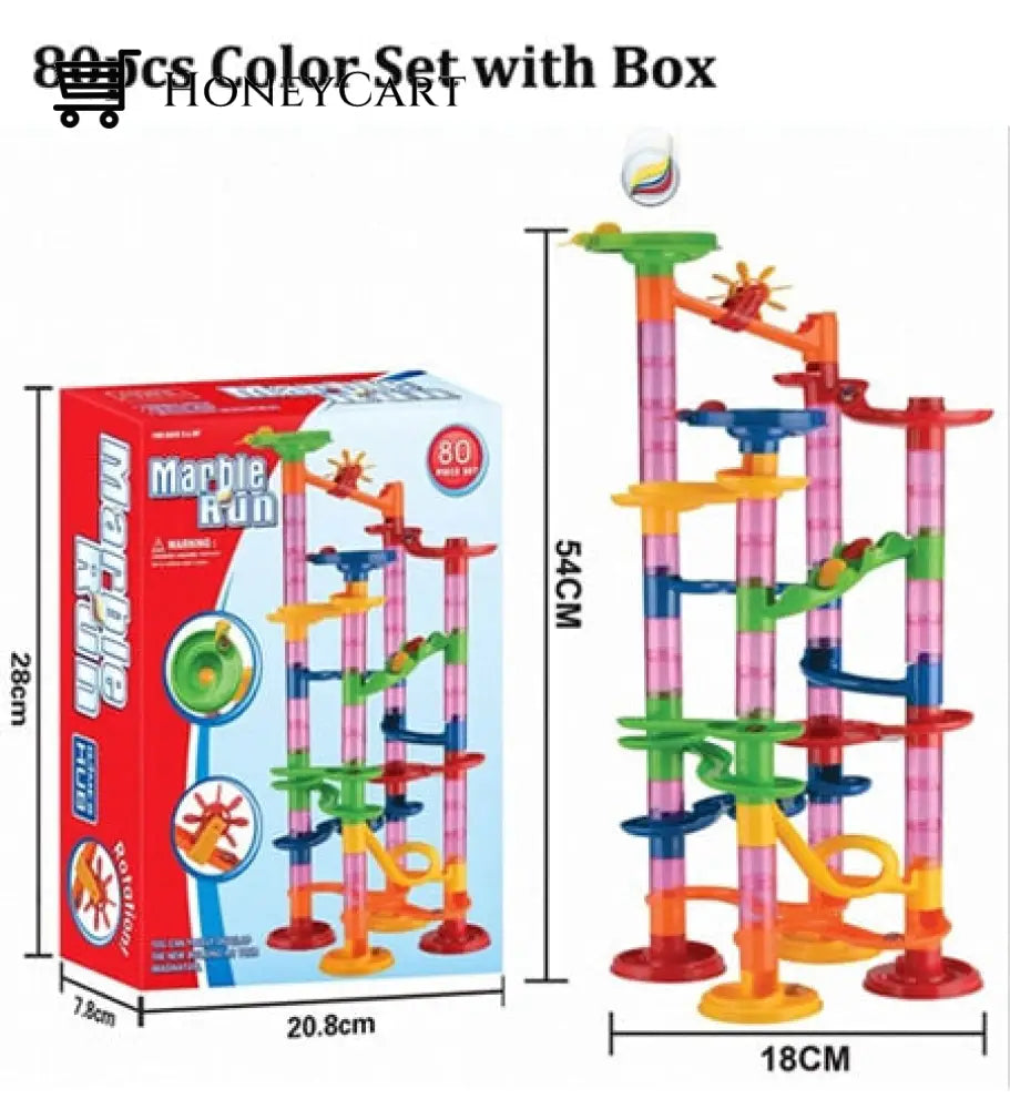 Marble Run 142 Building Blocks Diy Creativity Construction Toy 80 Pcs Toys