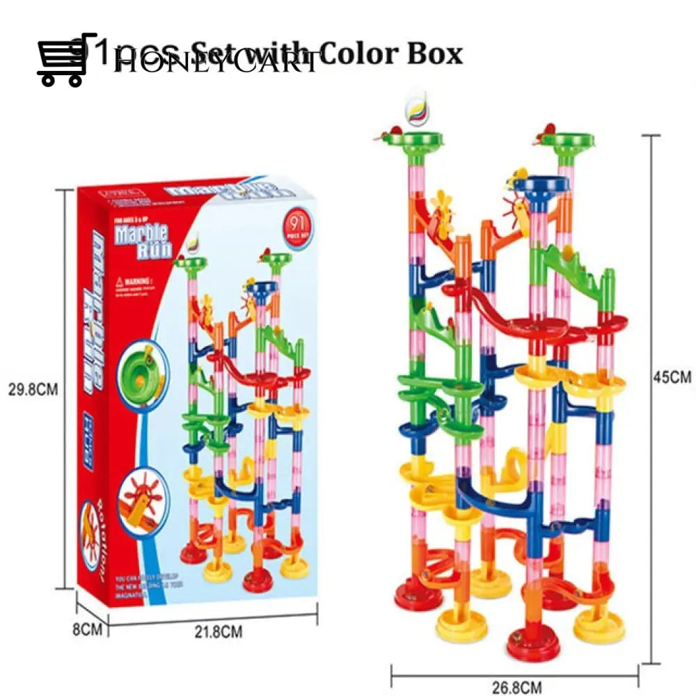 Marble Run 142 Building Blocks Diy Creativity Construction Toy 91 Pcs Toys