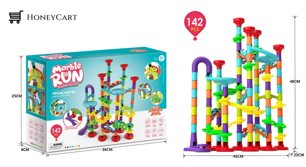 Marble Run 142 Building Blocks Diy Creativity Construction Toy Td1130A-142 Toys