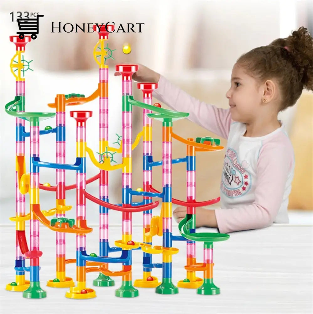 Marble Run 142 Building Blocks Diy Creativity Construction Toy Toys
