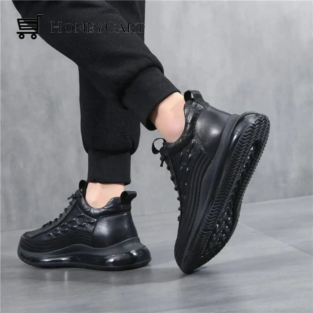 Mens Casual Cowhide Air Cushion Shoes