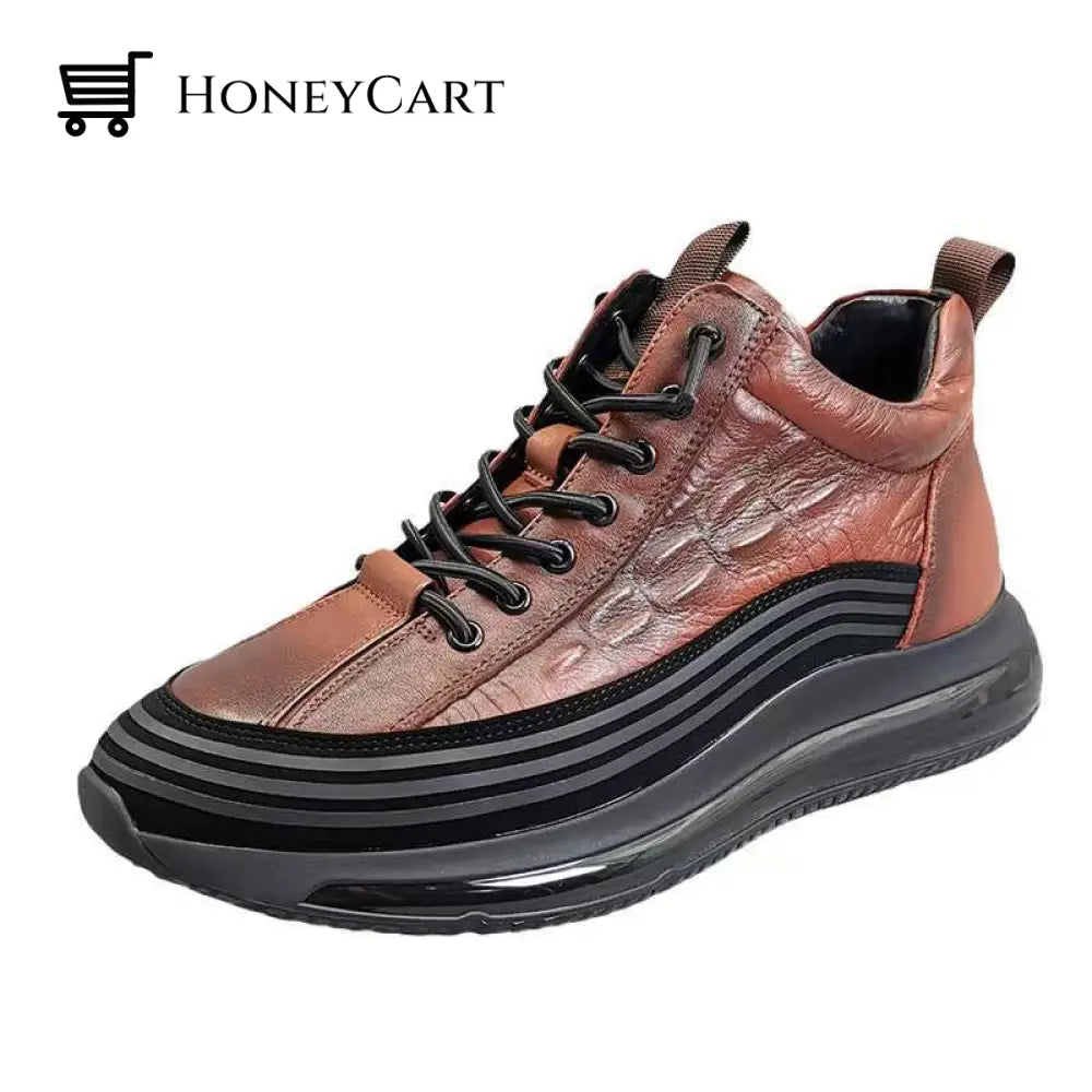Mens Casual Cowhide Air Cushion Shoes