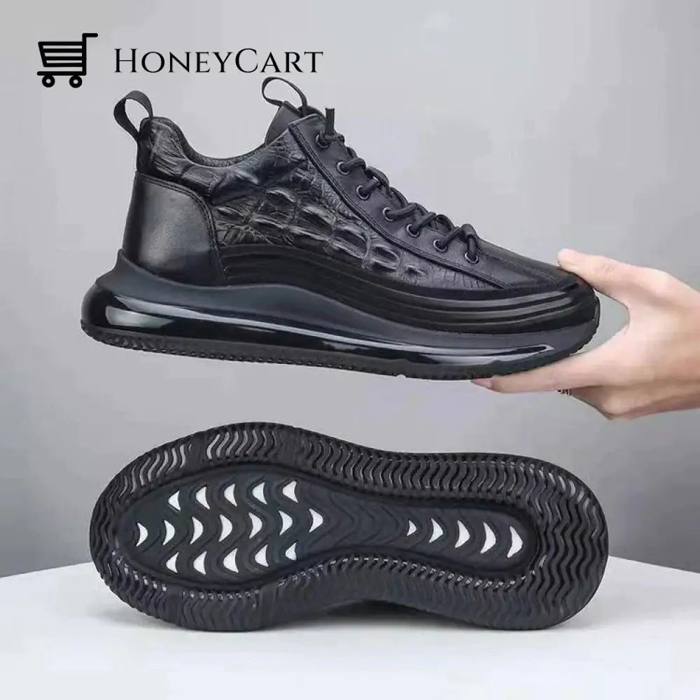 Mens Casual Cowhide Air Cushion Shoes