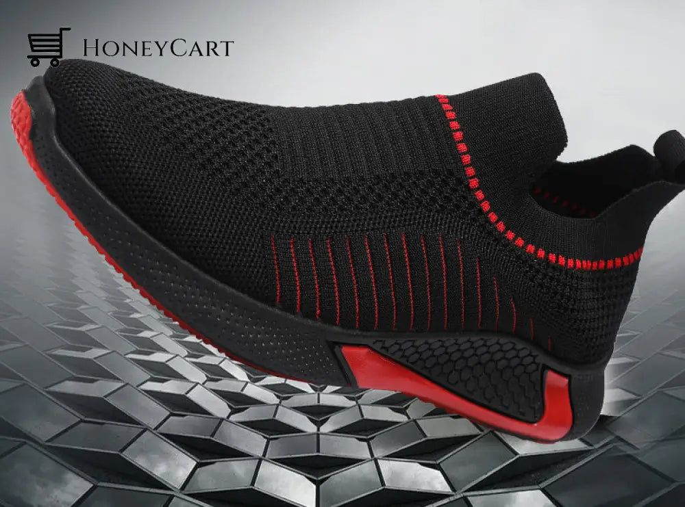 Mens Laceless Breathable Mesh Knit Sneakers Shoes Men