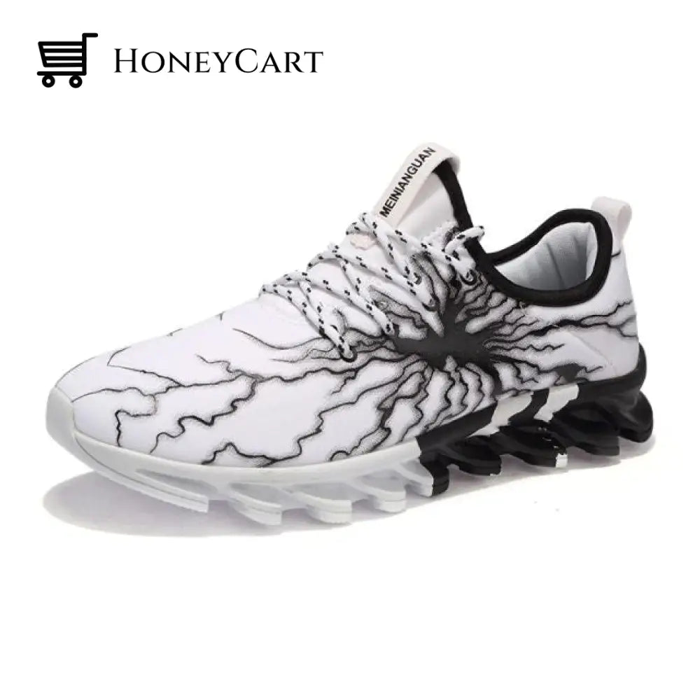 Mens Lightweight Athletics Gym Jogging Sneakers White / Us 7