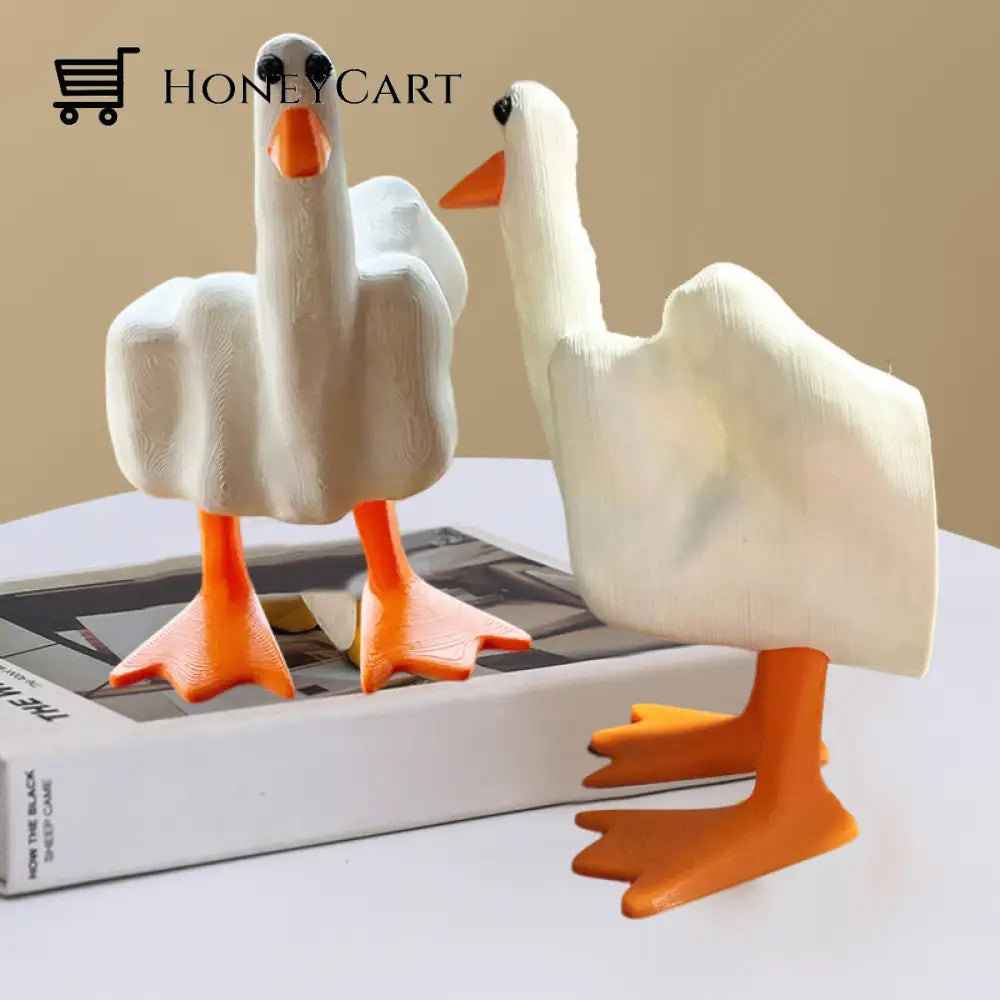 Middle Finger Duck Resin Ornament