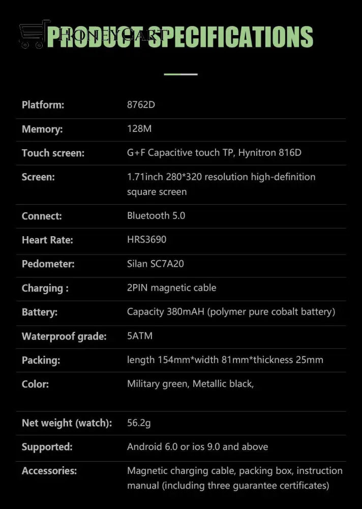 Military Smart Watch Fitness Tracker