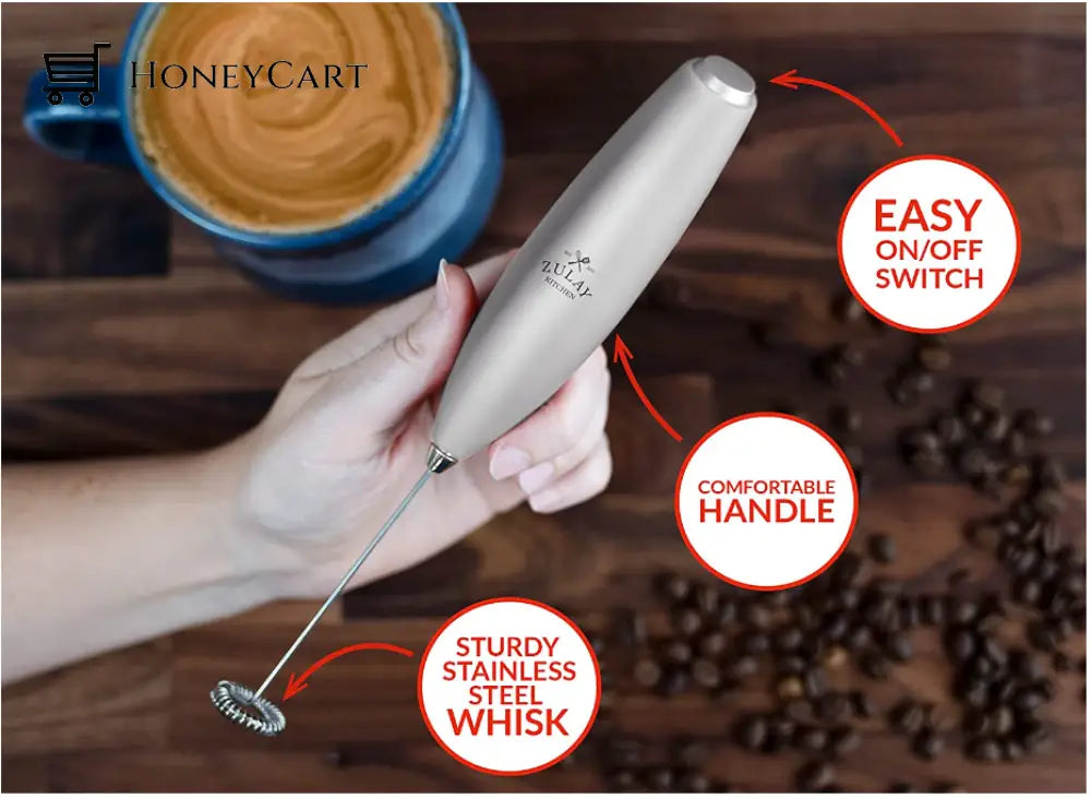 Milk Frother For Coffee With Upgraded Titanium Motor - Handheld Electric Whisk Amazing Lifehacks
