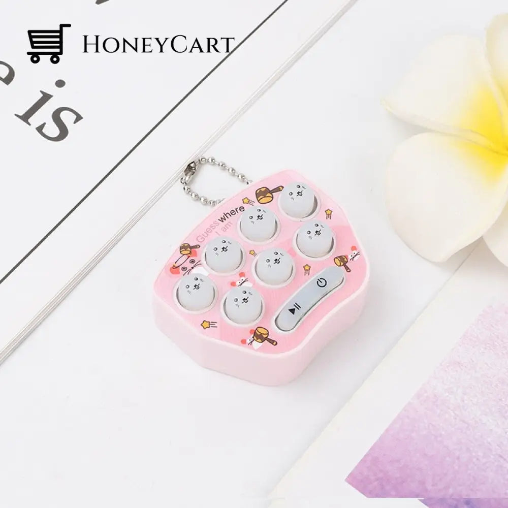 Mini Pocket Whac-A-Mole Keychain Toy Pink Toys