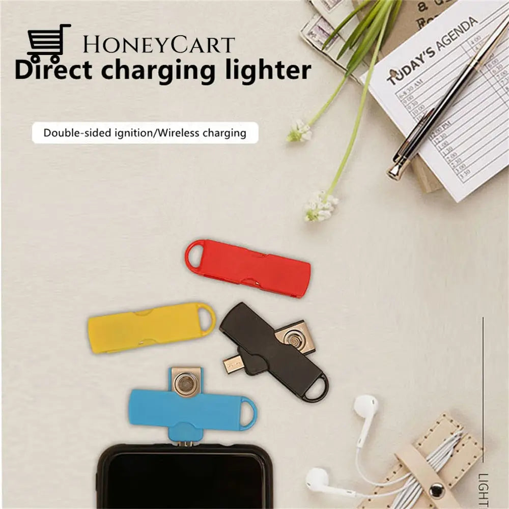 Mobile Phone Usb In-Line Cigarette Lighter Type-C Micro Convenient Mini Outdoor Home & Garden