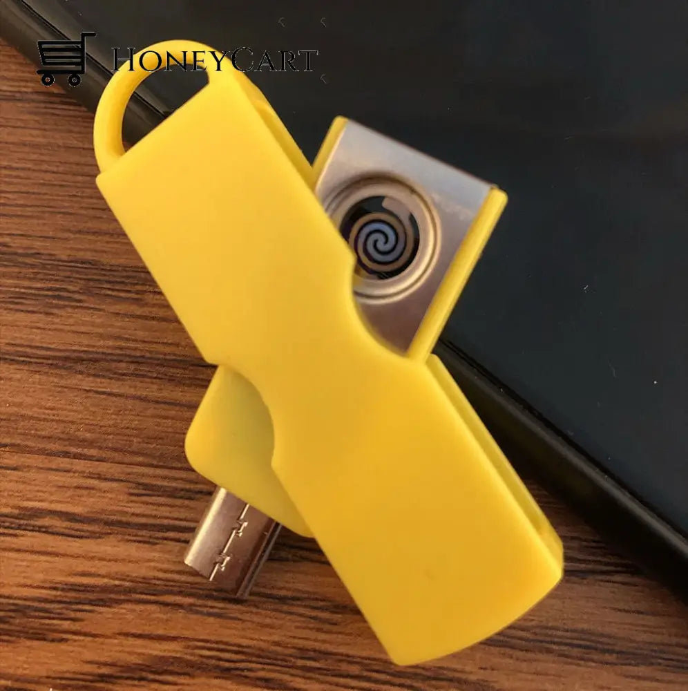 Mobile Phone Usb In-Line Cigarette Lighter Type-C Micro Convenient Mini Outdoor Yellow Home & Garden