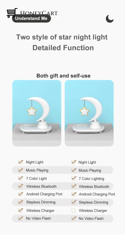 Moon Star Wireless Charging Night Lamp Lamps
